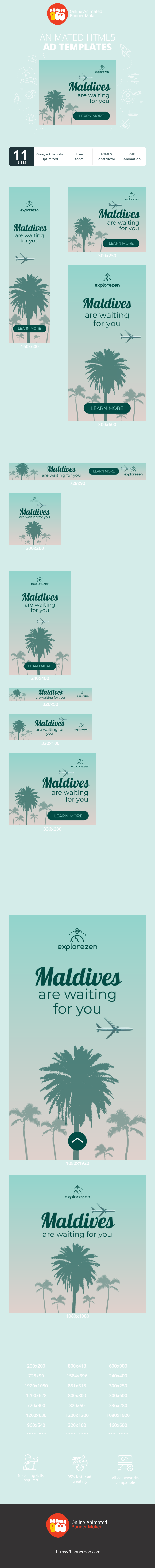 Szablon reklamy banerowej — Maldives — Are Waiting For You