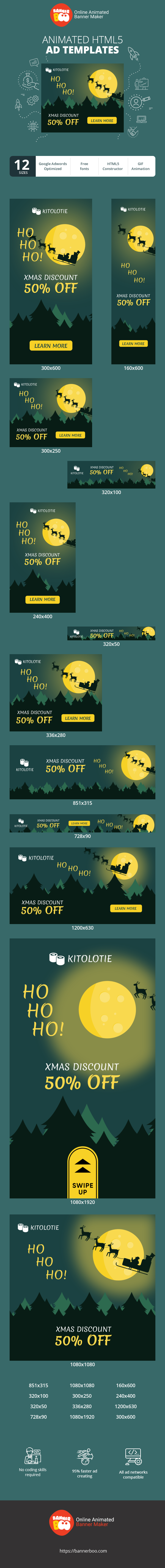 Banner ad template — Xmas Discount — 50% Off