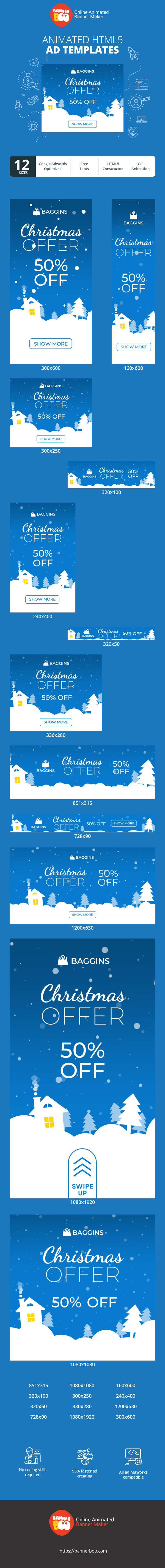 Szablon reklamy banerowej — Christmas Offer — 50% Off