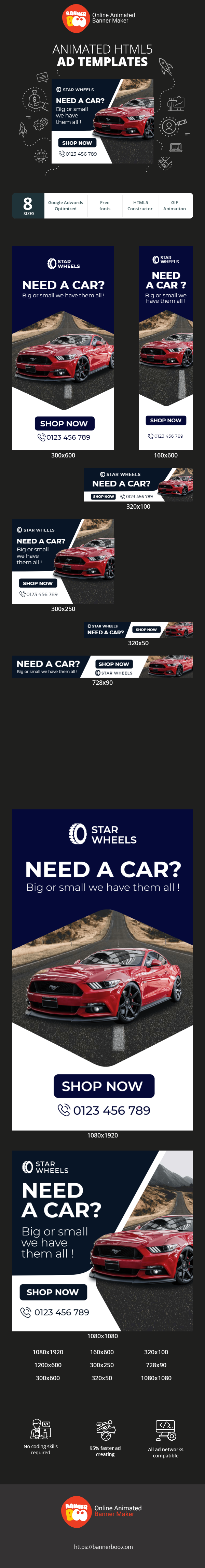 Шаблон рекламного банера — Need A Car? — Big Or Small We Have Them All!