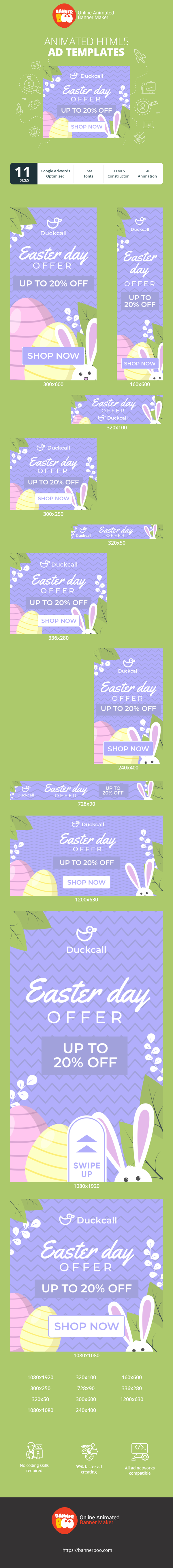 Banner ad template — Easter Day Offer — Up To 20% Off