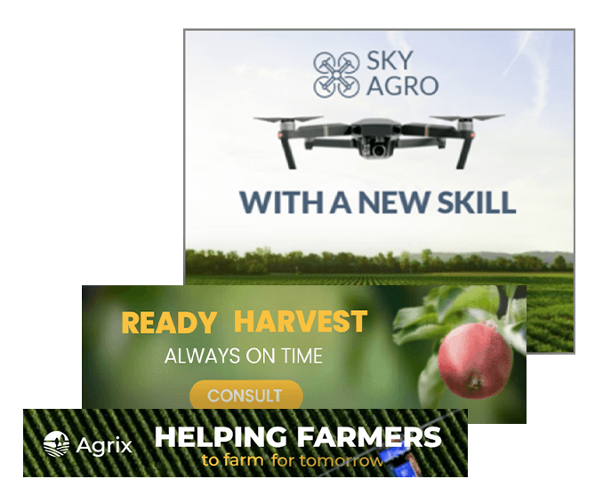 Рекламні шаблони GIF банерів для сільськогосподарських компаній 