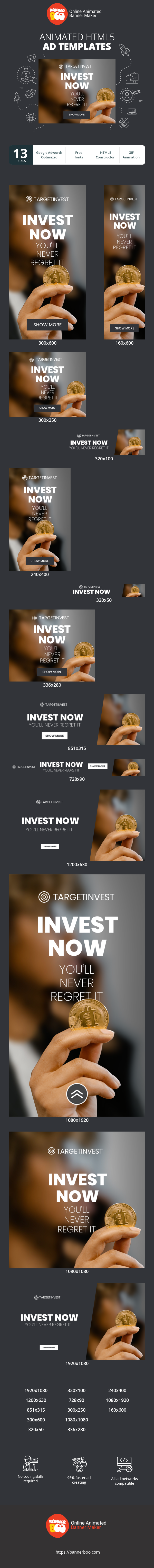 Szablon reklamy banerowej — Invest Now — You'll Never Regret It