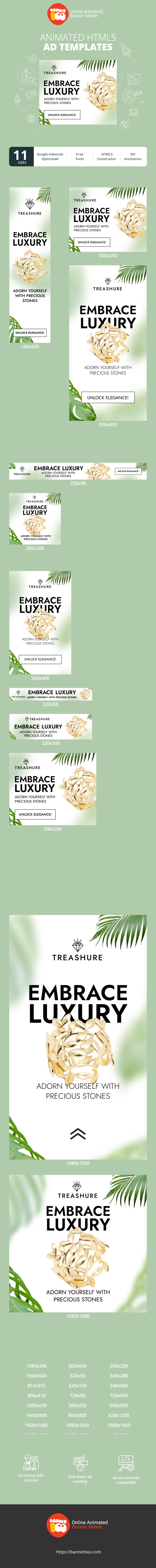 Szablon reklamy banerowej — Embrance Luxuly Adorn Yourself With Precious Stones — Jewelry