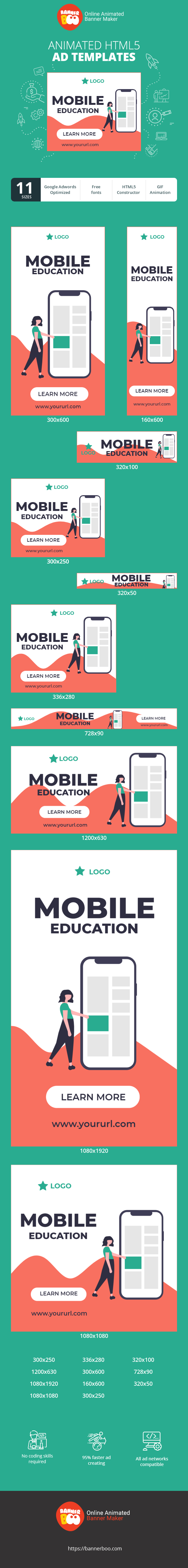 Banner ad template — Mobile Education