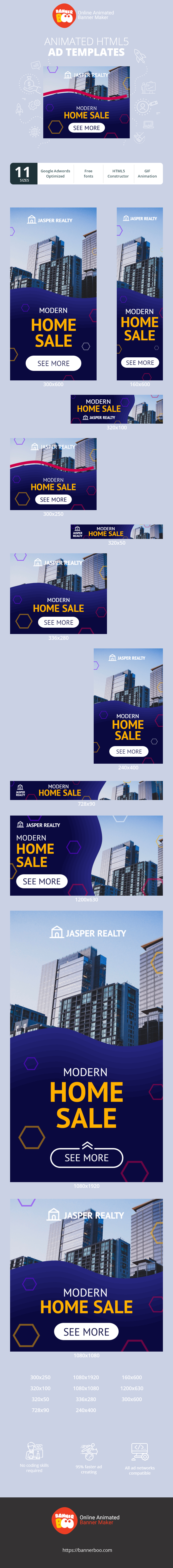 Banner ad template — Modern Home Sale — Real Estate