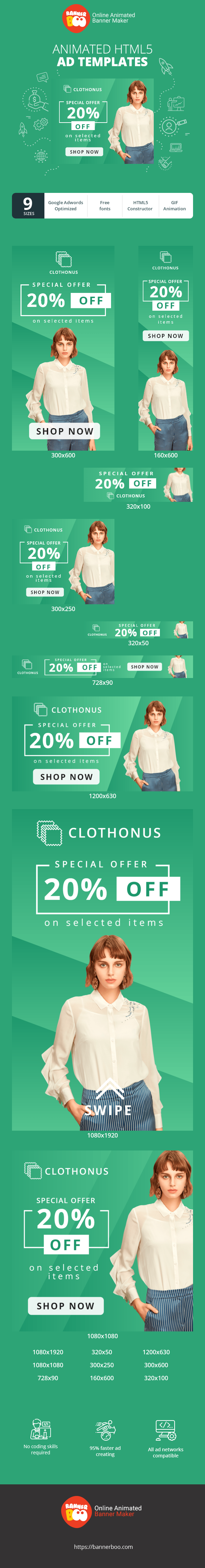 Szablon reklamy banerowej — Sonderangebot für ausgewählte Artikel — Modeverkäufe & Angebote