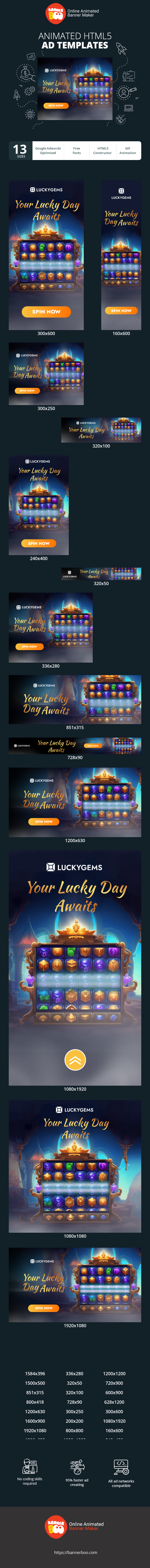 Banner ad template — Your Lucky Day Awaits — Gambling