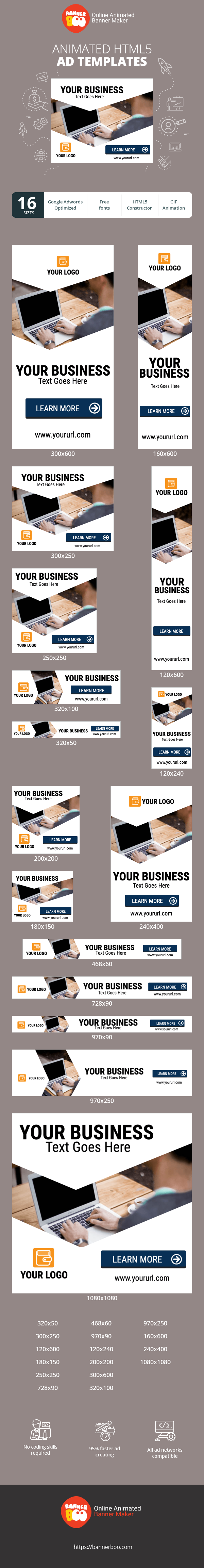 Banner ad template — Your Business Text Goes Here