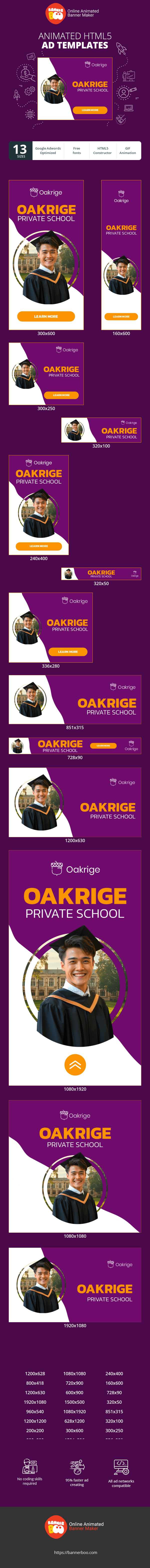 Szablon reklamy banerowej — Oakrige Privatschule — Die beste Bildungsqualität