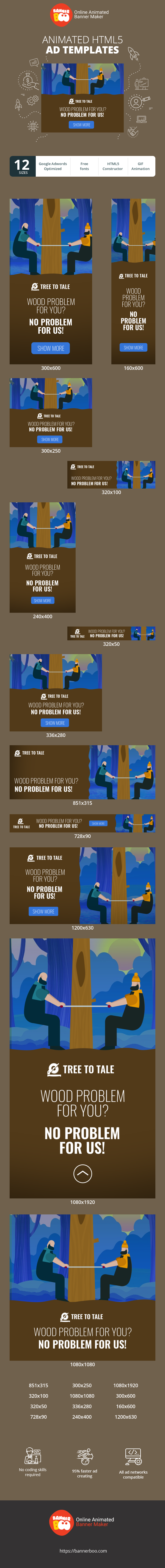 Banner ad template — Wood Problem For You? — No Problem For Us!