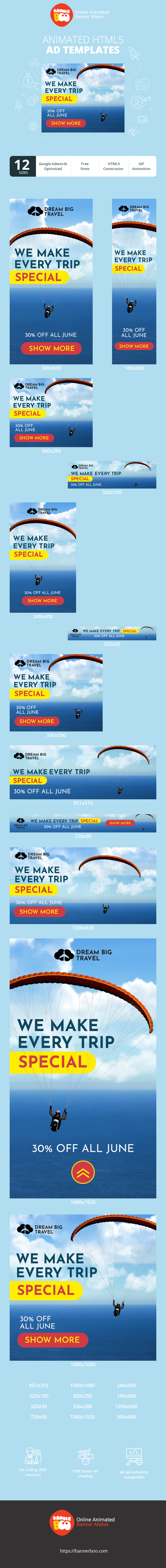 Banner ad template — We Make Every Trip Special — 30% Off All June