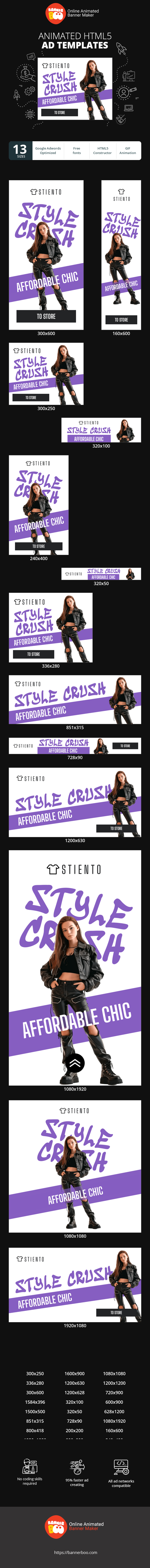 Banner ad template — Style Crush Affordable Chic — Fashion Sale