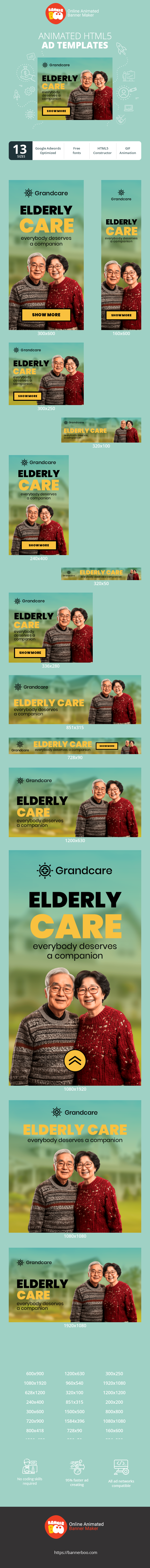 Banner ad template — Elderly Care — Everybody Deserves A Companion