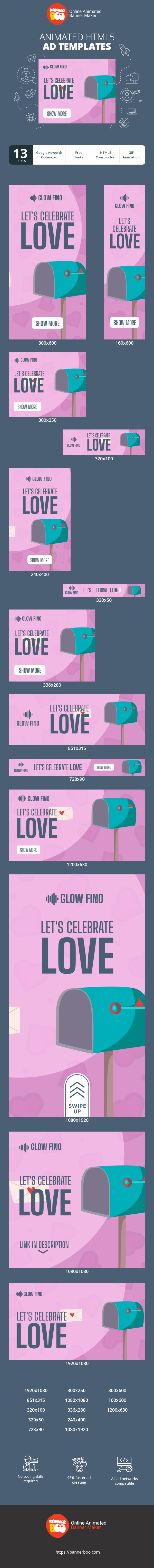 Szablon reklamy banerowej — Let's Celebrate Love — Mailbox