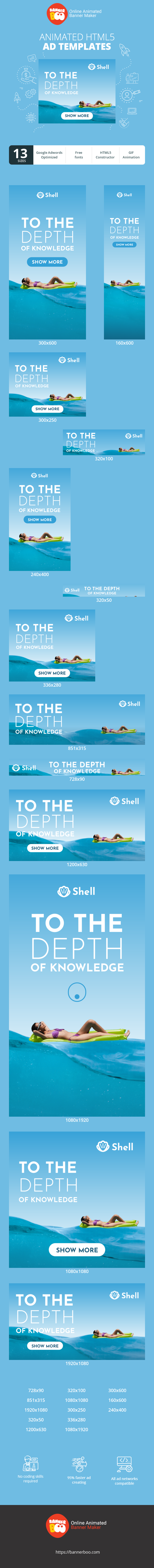 Banner ad template — To The Depth Of Knowledge — Online Learning Platform