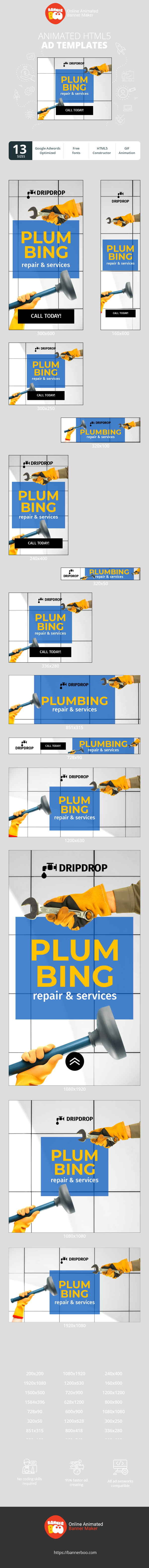 Szablon reklamy banerowej — Plumbing — Repair & Services