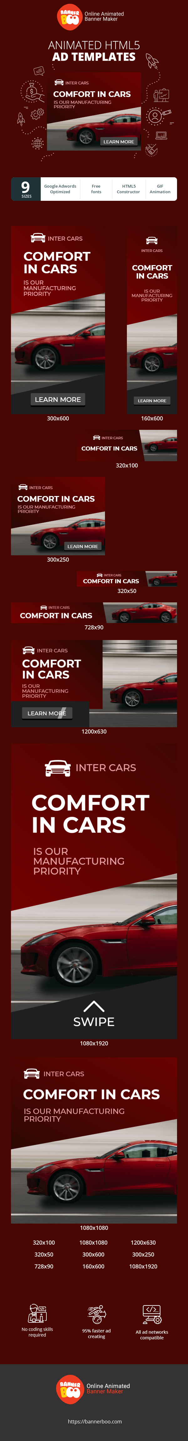 Banner ad template — Comfort In Cars — Is Our Manufacturing Priority
