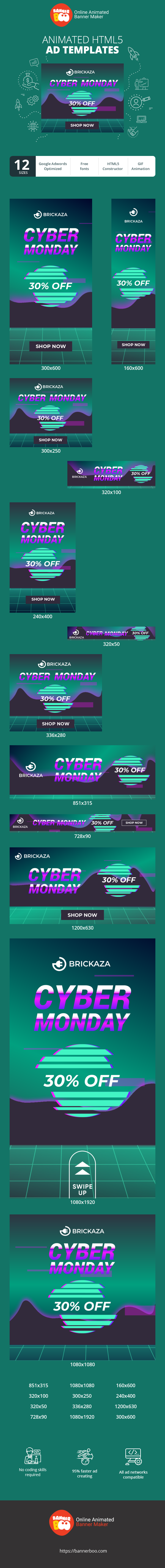 Banner ad template — Cyber Monday — 30% Off