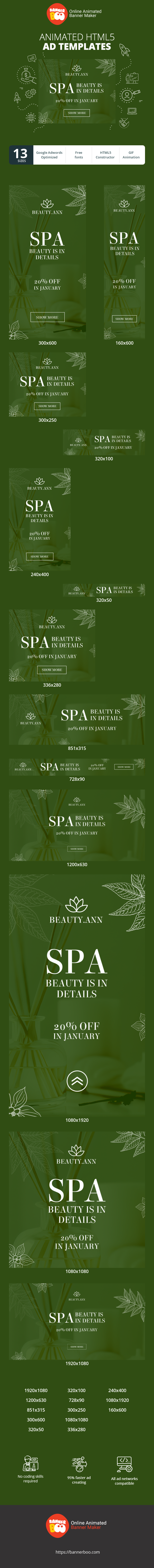 Шаблон рекламного банера — Spa Beauty Is In Details — 20% Off In January