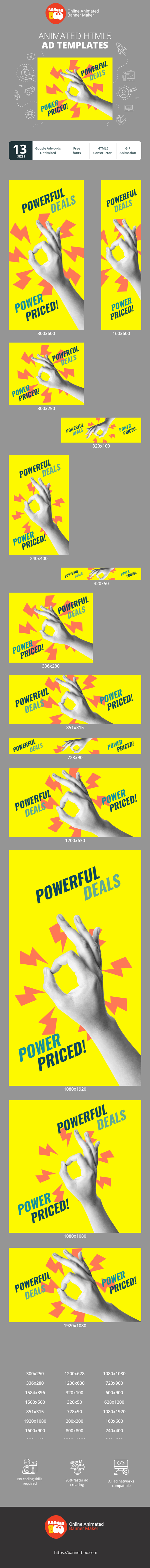 Banner ad template — Powerful Deals Power Priced! — Retail