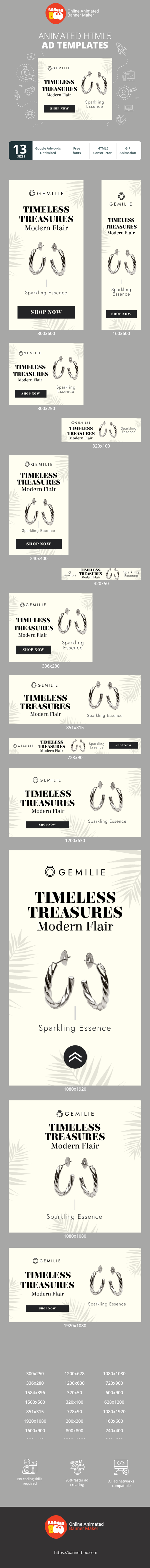 Banner ad template — Timeless Treasures Modern Flair — Jewelry Sale