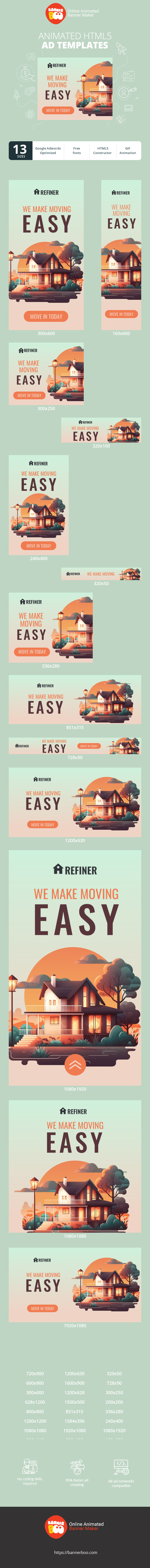 Banner ad template — We Make Moving Easy — Real Estate