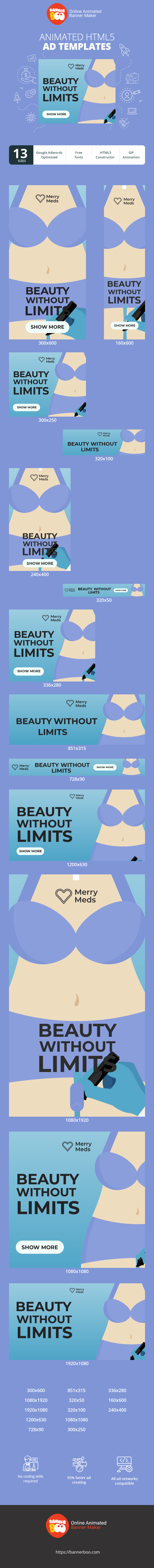 Banner ad template — Beauty Without Limits — Plastic Surgeon