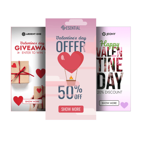 Promotional templates for Valentine's Day