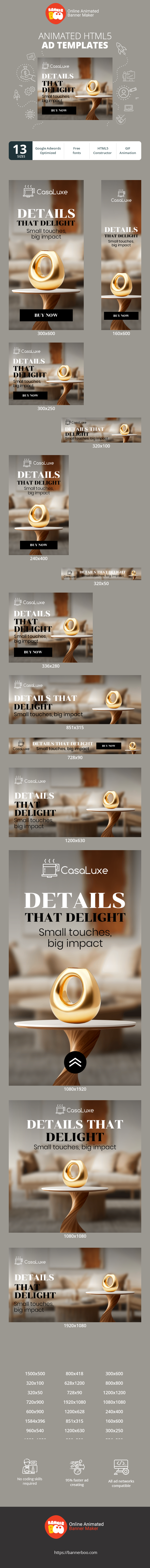 Banner ad template — Details That Delight — Small Touches, Big Impact