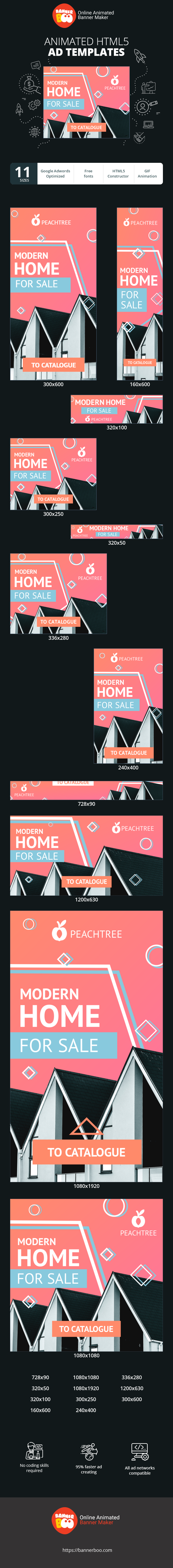 Banner ad template — Modern Home — For Sale