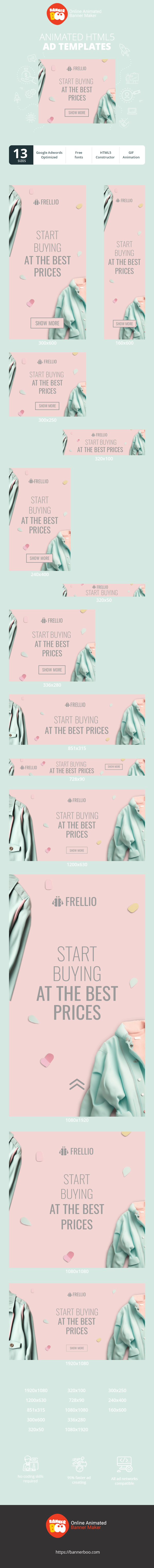 Szablon reklamy banerowej — Start Buying At The Best Prices — E-Commerce
