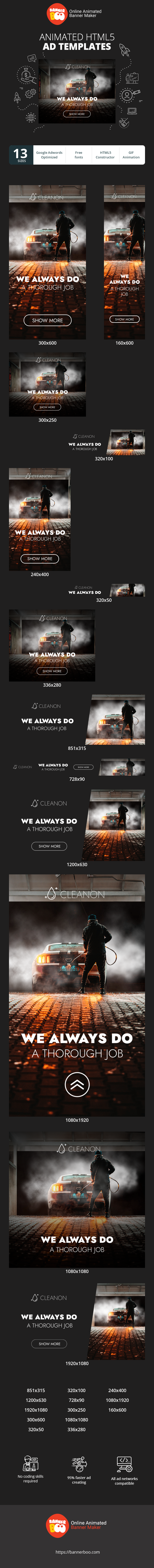 Banner ad template — We Always Do A Thorough Job — Transport