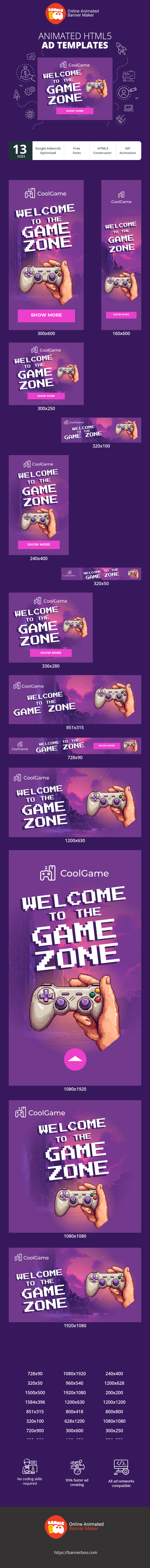 Szablon reklamy banerowej — Welcome To The Game Zone — Gaming