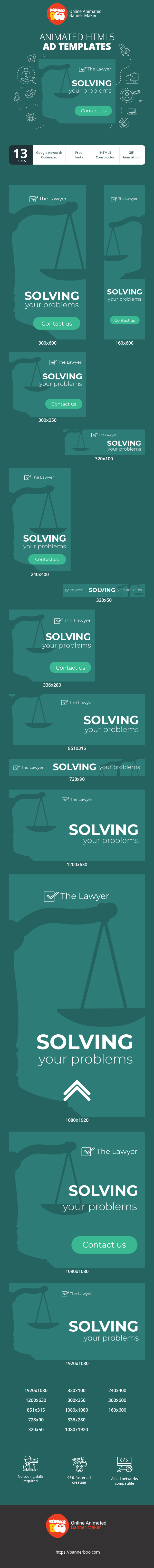 Banner ad template — Solving Your Problems  — Lawyer