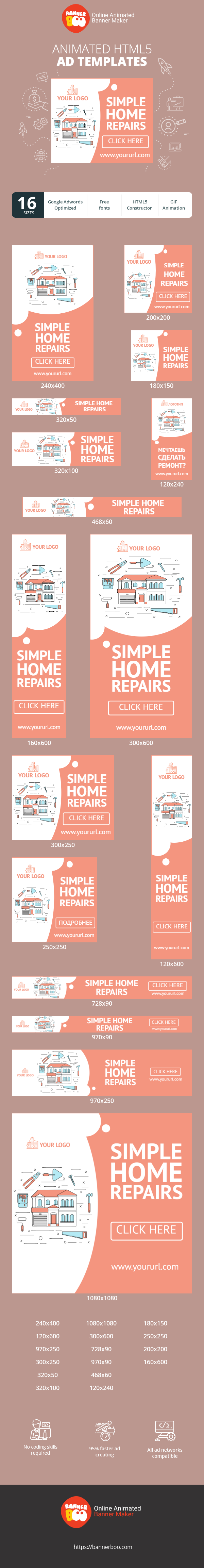 Szablon reklamy banerowej — Simple Home Repairs