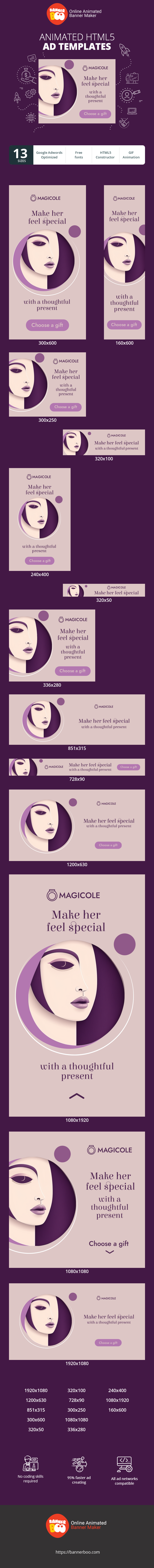 Banner ad template — Make Her Feel Special With A Thoughtful Present — Women's Day
