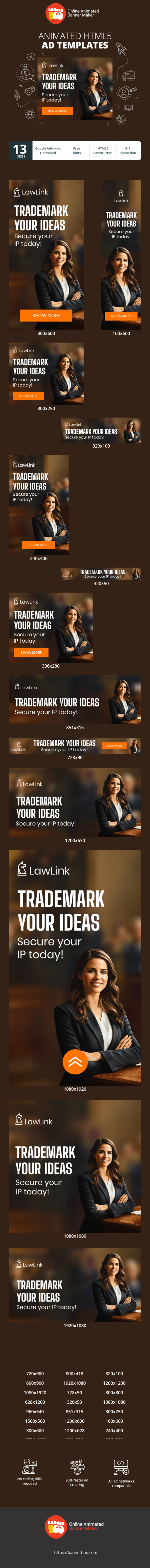 Szablon reklamy banerowej — Trademark Your Ideas – Secure Your IP Today!