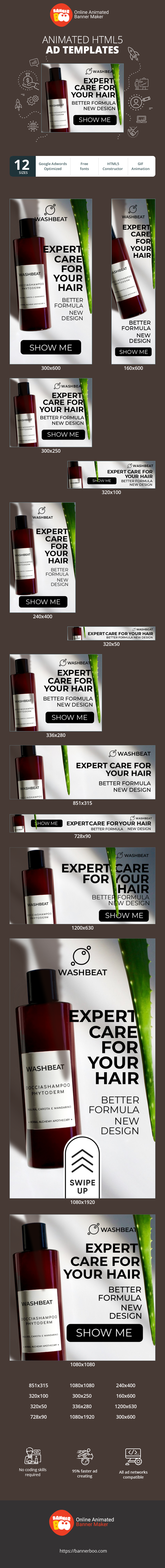 Banner ad template — Expert Care For Your Hair — Better Formula New Design