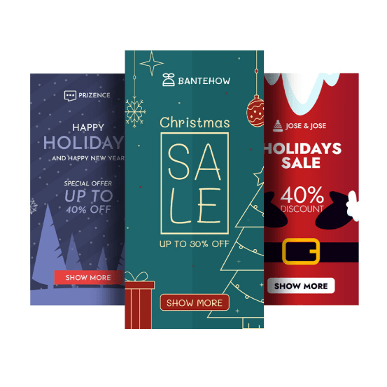 Promotional templates for Christmas sales