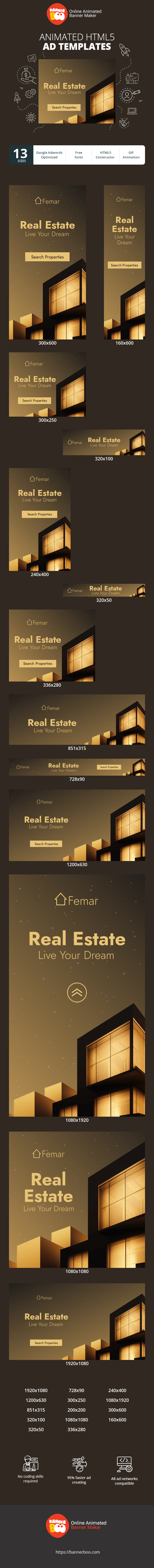 Szablon reklamy banerowej — Real Estate Live Your Dream — Real Estate