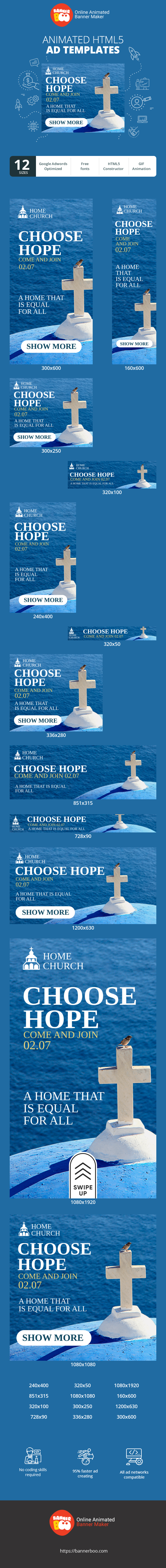Banner ad template — Choose Hope — Come And Join 02.07 A Home That Is Equal For All