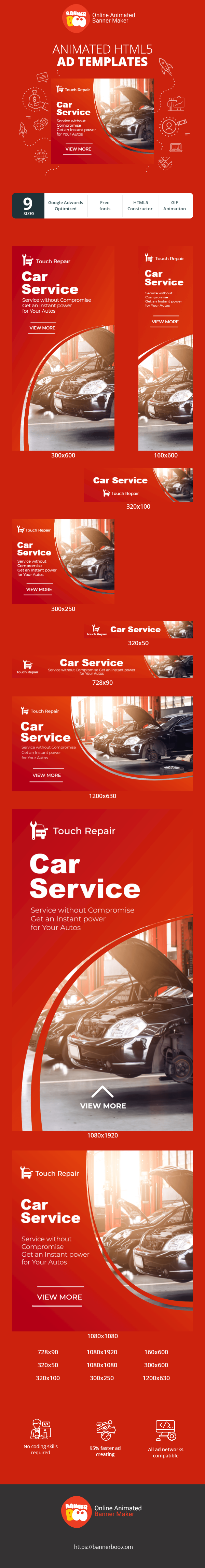 Szablon reklamy banerowej — Auto-Service — Service ohne Kompromisse. Sofortige Power für Ihre Autos erhalten