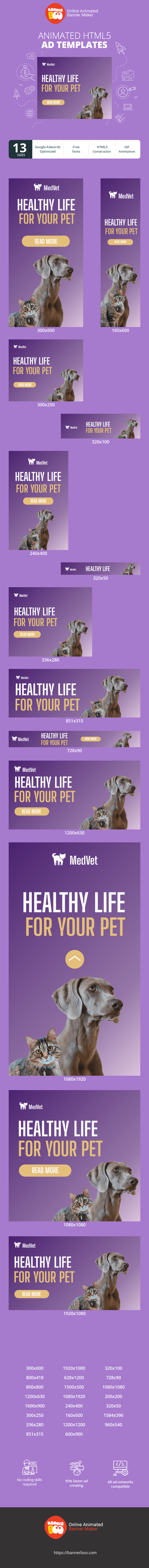Шаблон рекламного банера — Healthy Life — For Your Pet