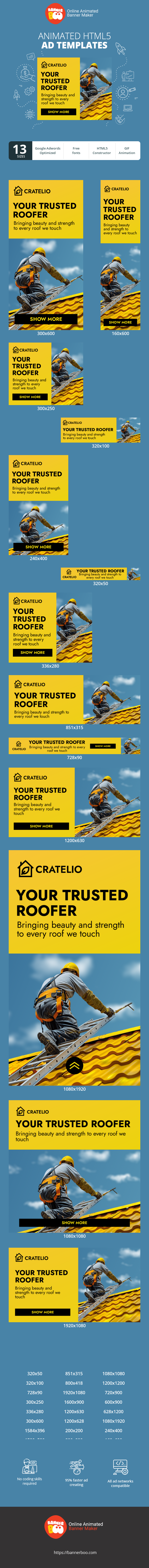 Banner ad template — Your Trusted Roofer — Bringing Beauty And Strength To Every Roof We Touch