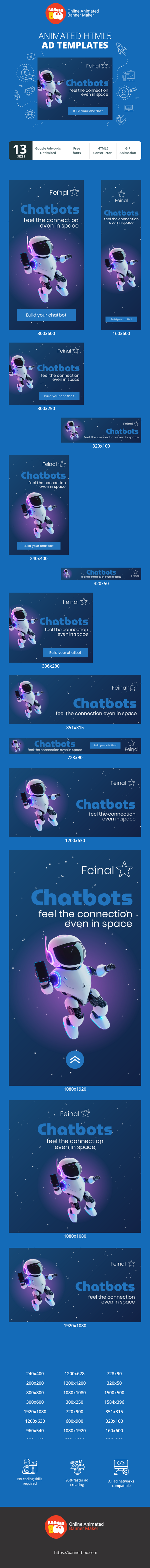 Banner ad template — Chatbots — Feel The Connection Even In Space