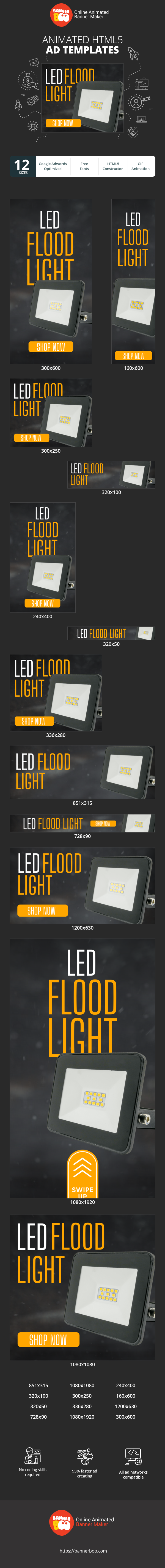 Шаблон рекламного банера — Led Flood Light — Full Watt Good Quality Ac 220-240v Ip66