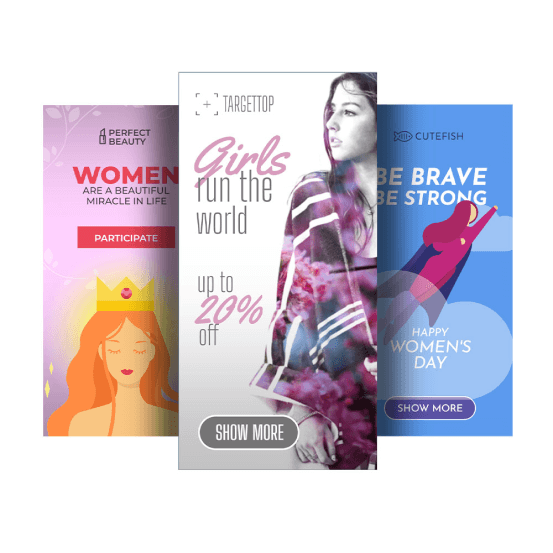 Рекламные шаблоны к Международному празднику женственности и красоты