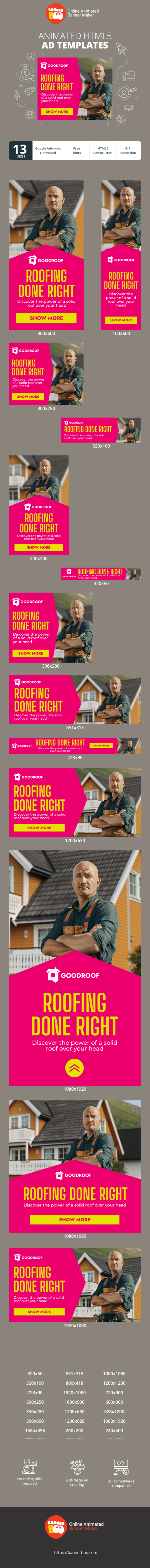 Шаблон рекламного банера — Roofing Done Right — Discover The Power Of A Solid Roof Over Your Head