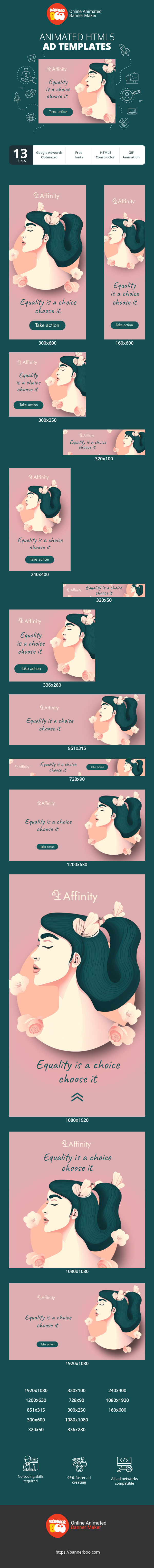 Banner ad template — Equality Is A Choise Choose It — Women's Day